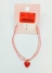 دستبند زنجیری دو ردیفه آویز قلب - قرمز