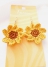گوشواره آویز بلند گل بافتنی - زرد