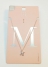 گردنبند زنجیری آویزدار با روکش نقره حرف M کد1 