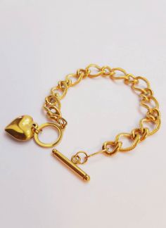 دستبند زنجیری ساده کد3 طلایی