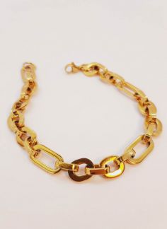 دستبند زنجیری ساده کد4 طلایی
