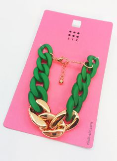 دستبند زنجیری ساده کارتیر کد4 سبز