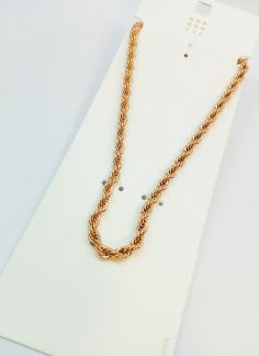گردنبند زنجیری ساده طنابی - طلایی