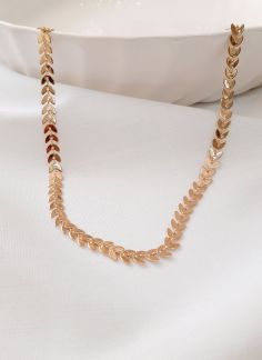 گردنبند زنجیری ساده گندمی کد1 طلایی