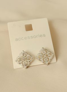 گوشواره میخی تکی مدل14 نقره ای