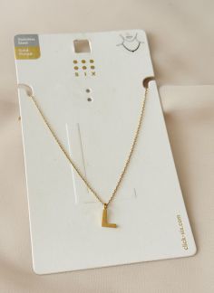 گردنبند استیل با روکش طلا حرفL