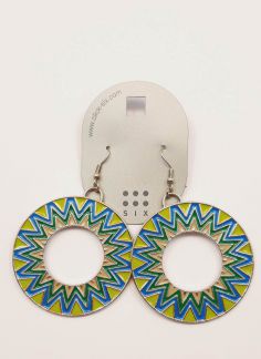 گوشواره آویز بلند دایره سنتی - چند رنگ