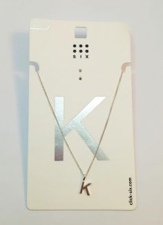 گردنبند زنجیری آویزدار با روکش نقره حرف K 