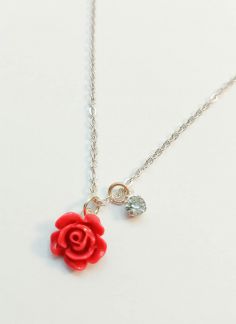 گردنبند بچگانه گل رز - سرخ آبی (ارغوانی)