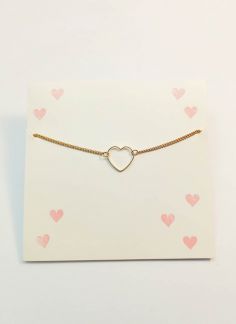 دستبند زنجیری ساده همراه با پاکت هدیه - طلایی