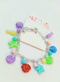 دستبند بچگانه صدف و ماهی - چند رنگ