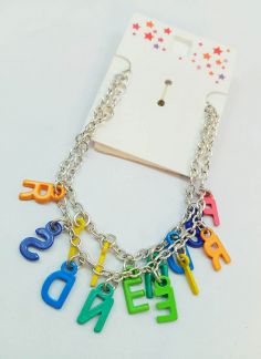 دستبند بچگانه دوتایی حروف - چند رنگ
