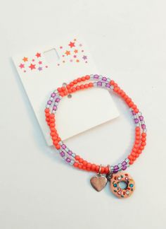 دستبند بچگانه دوتایی دونات - چند رنگ