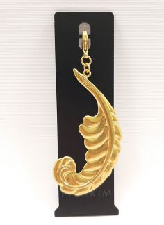 آویز قفل دار بلند برگ - طلایی