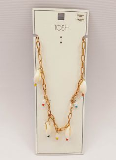 گردنبند زنجیری کارتیر با آویز مروارید پرورشی - طلایی