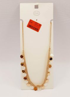 گردنبند زنجیری آویزدار پولکی - طلایی