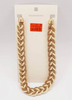 گردنبند زنجیری ساده بافت - طلایی