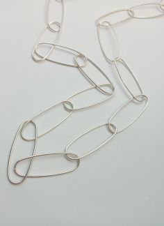 گردنبند زنجیری ساده کد1 نقره ای